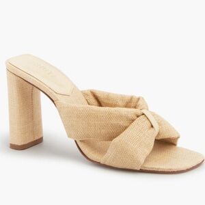 SCHUTZ Fairy Raffia and Leather Heels Sandals Size 6.5 NEW